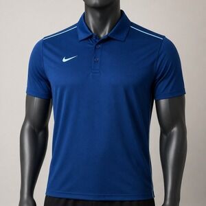 Nike Mens Dri-FIT Performance Polo Shirt Navy Blue Short Sleeve Size M